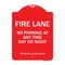 Signmission Wisconsin Fire Lane No Parking Anytime Day or Night, Red & White Alum Sign, 18" x 24", RW-1824-22702 A-DES-RW-1824-22702 - alternate 1